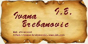 Ivana Brebanović vizit kartica